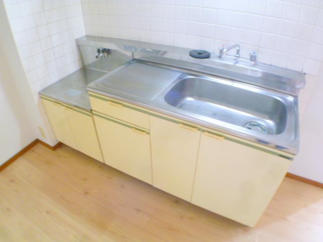 Kitchen. Two-burner gas stove can be installed