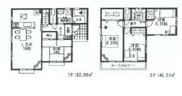 Floor plan. 29,800,000 yen, 4LDK, Land area 127.39 sq m , Building area 99.36 sq m