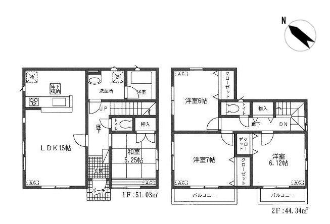 Floor plan. 30,800,000 yen, 4LDK, Land area 152.3 sq m , Building area 95.37 sq m