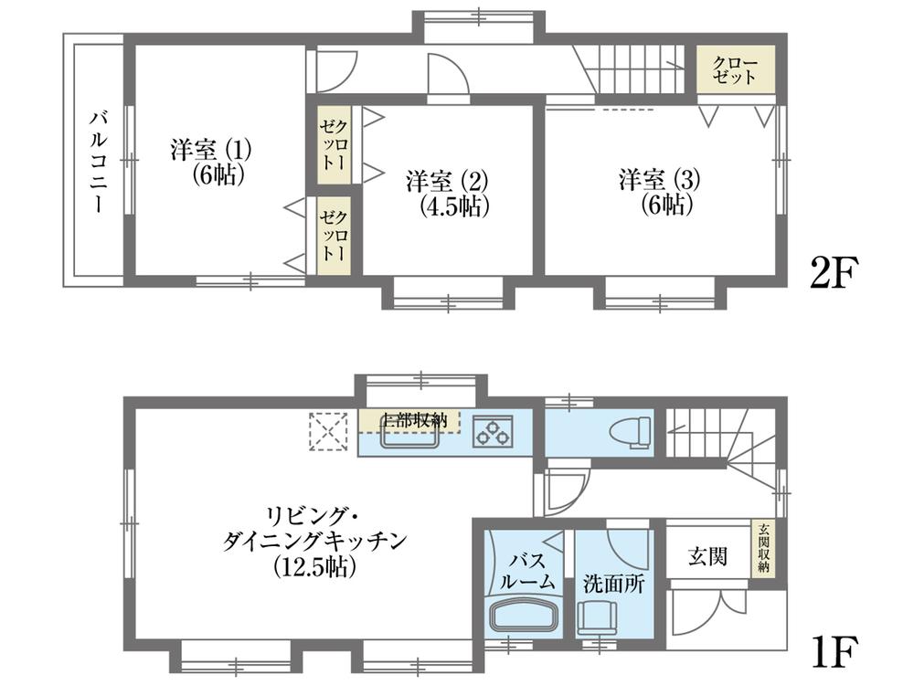 Floor plan. 29,800,000 yen, 3LDK, Land area 66 sq m , Building area 68.85 sq m