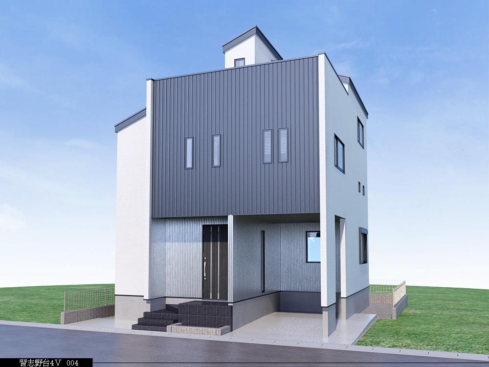 Rendering (appearance). Built-in garage ・ Sky balcony Designer house !! per
