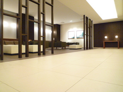 lobby. Calm space, such as a hotel