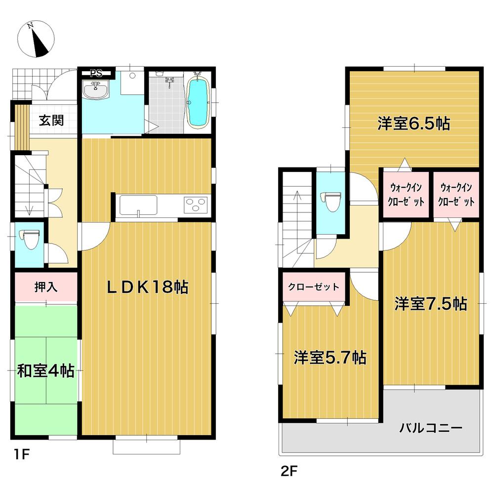Floor plan. (3 Building), Price 23.8 million yen, 4LDK, Land area 111.11 sq m , Building area 97.7 sq m