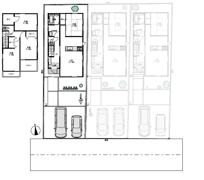 Floor plan. (1 Building), Price 43,800,000 yen, 4LDK, Land area 140.95 sq m , Building area 94.77 sq m