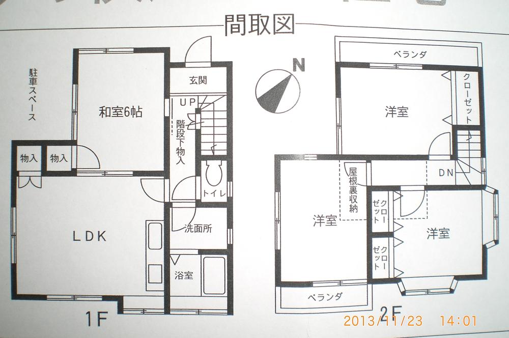 Floor plan. 16.8 million yen, 4LDK, Land area 89 sq m , Building area 76.02 sq m