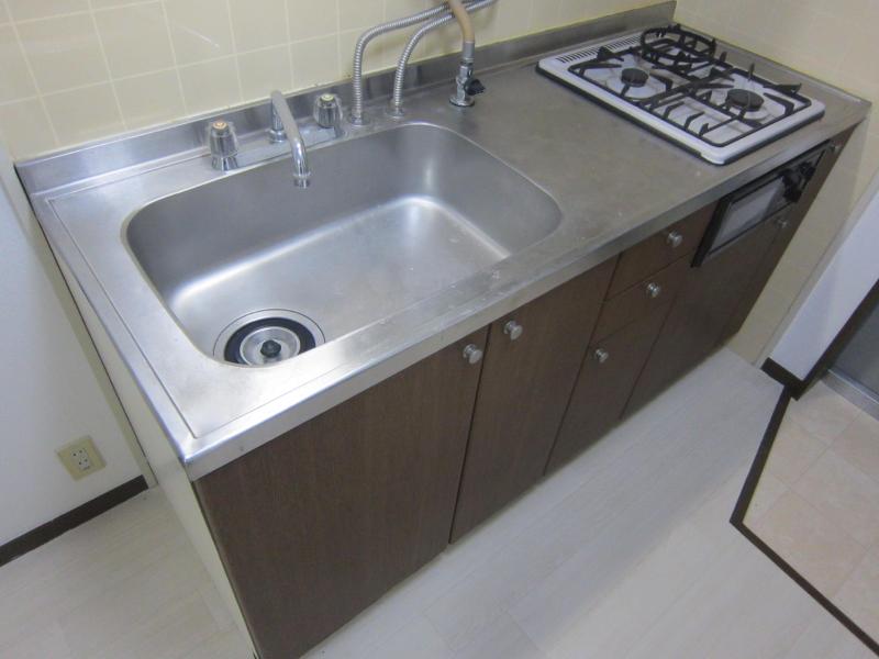 Kitchen. Spacious sink in a two-necked system Kitchen