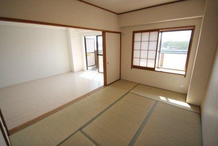 Non-living room. Living visible from Japanese-style