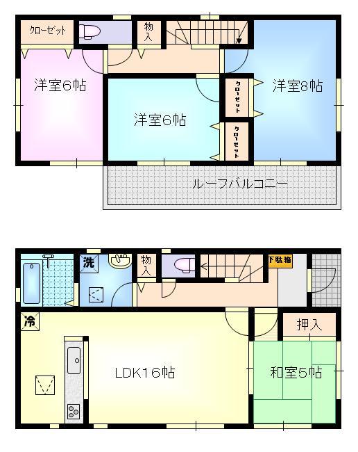 Floor plan. ((3) Building), Price 23.8 million yen, 4LDK, Land area 215 sq m , Building area 98.59 sq m