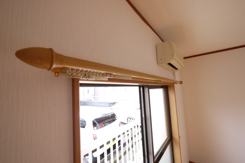 Other. Stylish wooden curtain rail