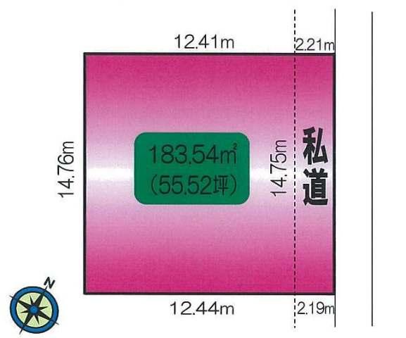 Compartment figure. Land price 18 million yen, Land area 183.54 sq m