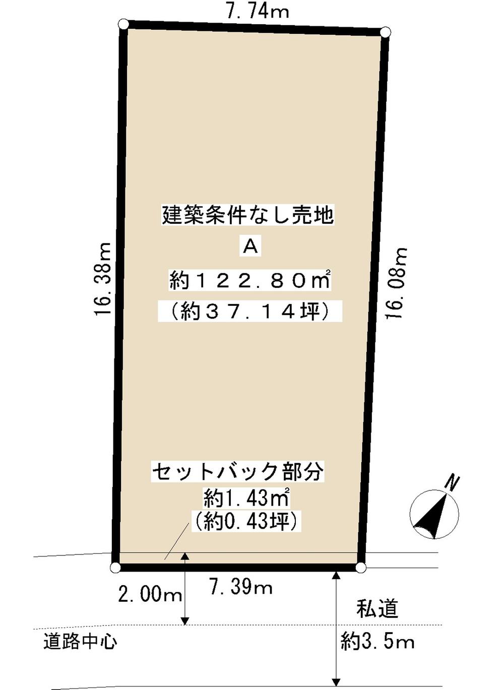 Compartment figure. Land price 11.9 million yen, Land area 122.8 sq m