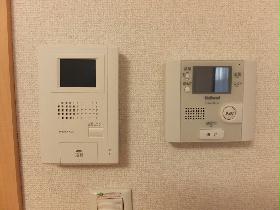 Living and room. Monitor with intercom