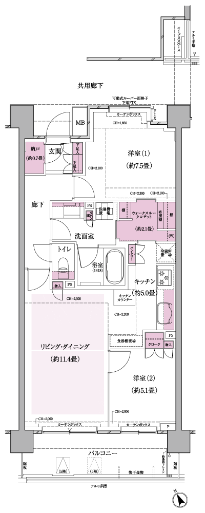 Floor: 2LD ・ K + N + WTC, the occupied area: 68.55 sq m, Price: 38,700,000 yen, now on sale