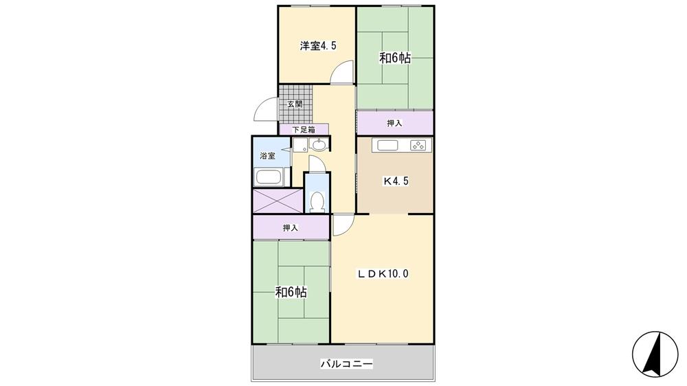 Floor plan. 3LDK, Price 5 million yen, Occupied area 73.32 sq m , Balcony area 7.26 sq m