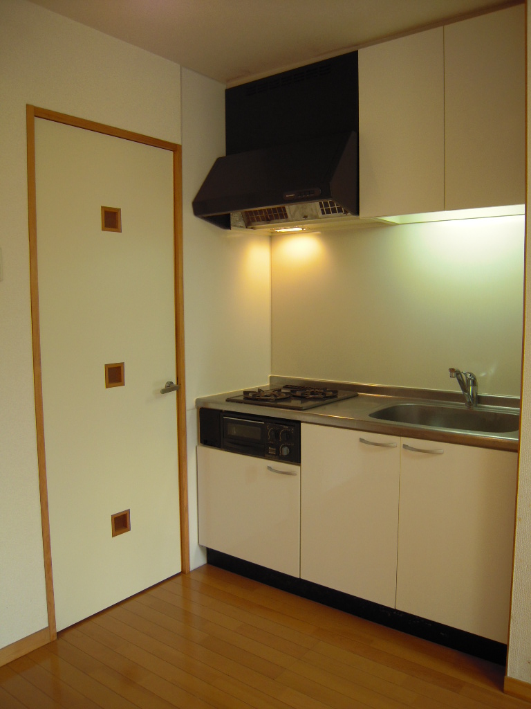 Kitchen. Glad spacious kitchen in the self-catering school