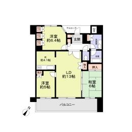 Floor plan. 3LDK, Price 23,900,000 yen, Occupied area 75.37 sq m , Balcony area 16.8 sq m