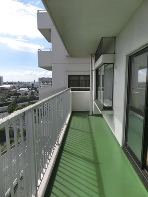 Balcony. It dries may be positive per well laundry