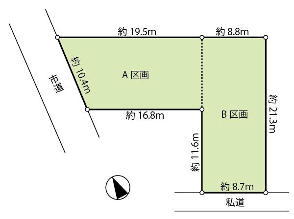 Compartment figure. Land price 24,200,000 yen, Land area 186 sq m bulk is possible consultation