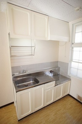 Kitchen. Stylish kitchen stove installation Allowed. You can also ventilation with windows