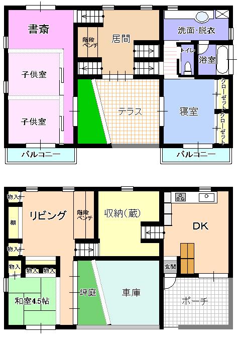 Floor plan. 36 million yen, 4LDK + S (storeroom), Land area 132.28 sq m , Building area 130.42 sq m