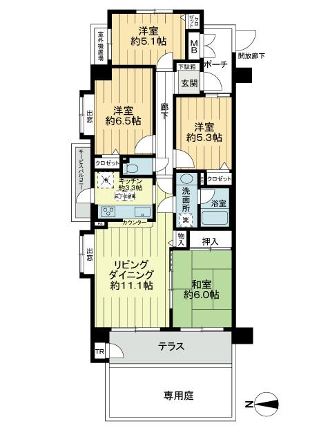 Floor plan. 4LDK, Price 22,900,000 yen, Occupied area 79.62 sq m