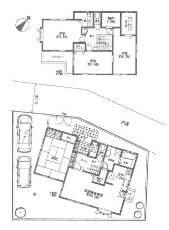 Floor plan. 31,800,000 yen, 4LDK + S (storeroom), Land area 175.22 sq m , Building area 140.5 sq m Daiwa House construction, Large custom home in the car port equipped.