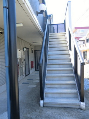 Entrance. It is a staircase up to the second floor