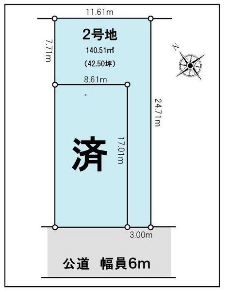 Compartment figure. Land price 18,800,000 yen, Land area 140.51 sq m