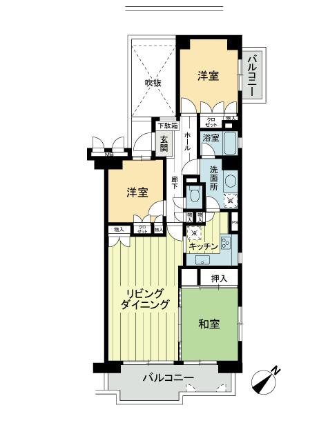 Floor plan. 3LDK, Price 16.8 million yen, Occupied area 78.53 sq m , Balcony area 13.4 sq m