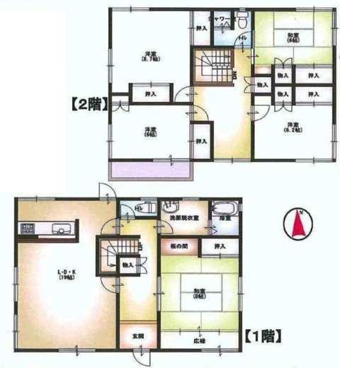Floor plan. 22,800,000 yen, 5LDK, Land area 153.58 sq m , Building area 145.74 sq m
