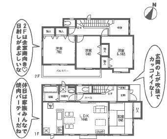 Floor plan. (Building 2), Price 41,800,000 yen, 4LDK, Land area 144.91 sq m , Building area 101.64 sq m