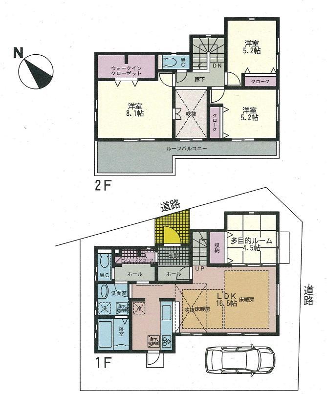 Floor plan. 26,800,000 yen, 4LDK + S (storeroom), Land area 108.61 sq m , Building area 99.37 sq m