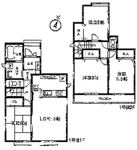 Floor plan. 34,800,000 yen, 4LDK, Land area 125 sq m , Building area 97.71 sq m 4LDK