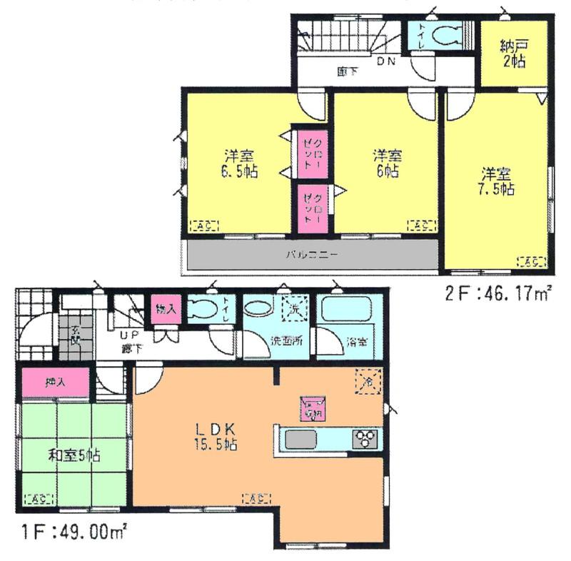 Floor plan. (1 Building), Price 28.8 million yen, 4LDK+S, Land area 139.04 sq m , Building area 95.17 sq m