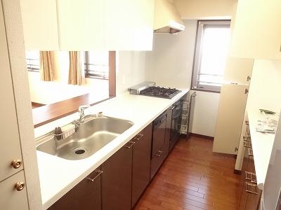 Kitchen. With ventilation window in the face-to-face kitchen! Also it comes with a disposer