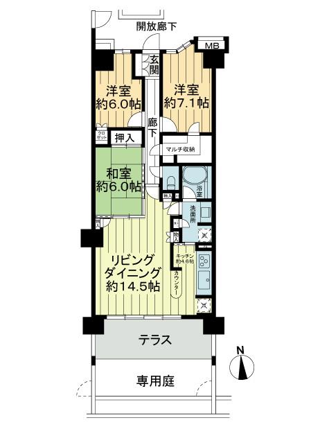 Floor plan. 3LDK, Price 25,900,000 yen, 3LDK of occupied area 85.68 sq m about 85.68 sq m! Storage space in each room 6 Pledge or more is also rich! LDK part about 19.1 Pledge!
