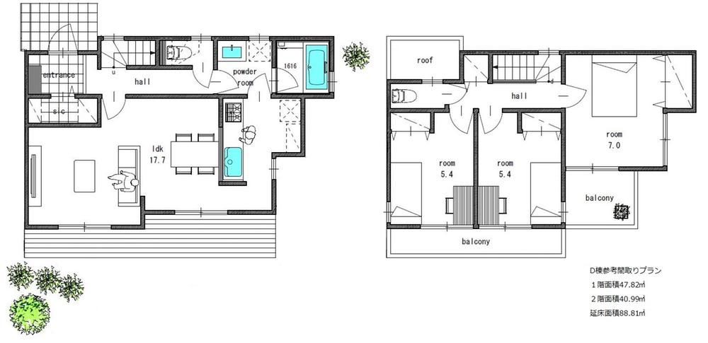 Other building plan example. Building plan example (D compartment) Building area 88.81 sq m