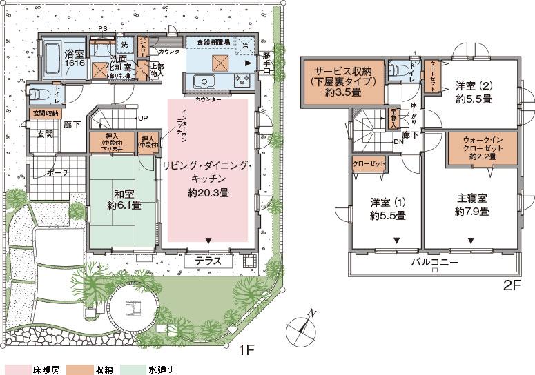 Floor plan. Family of the happy "handmade" to "Station near ・ Large-scale "urban development. Hit a luxury consumer electronics products! "Life handsome Campaign" held in! (Cityscape Rendering ※ 4)