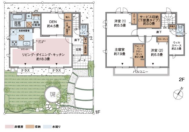 Floor plan. Family of the happy "handmade" to "Station near ・ Large-scale "urban development. Hit a luxury consumer electronics products! "Life handsome Campaign" held in! (Cityscape Rendering ※ 4)