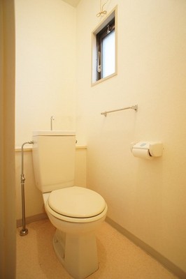 Toilet. The toilet can be ventilated because there is a window.