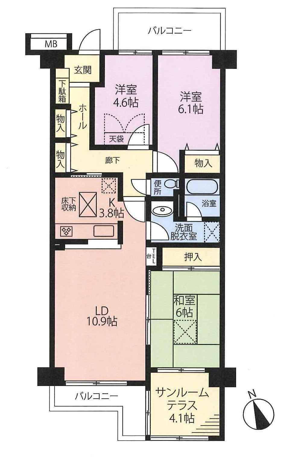 Floor plan. 3LDK + S (storeroom), Price 19,980,000 yen, Occupied area 78.05 sq m , Floor plan of may separate type to live with the balcony area 6.25 sq m 2 sided balcony.