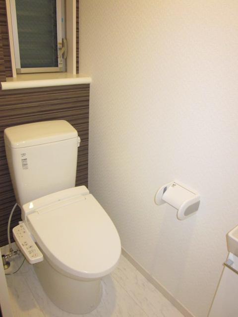 Toilet. Here we have fashionable construction using the accent Cross also