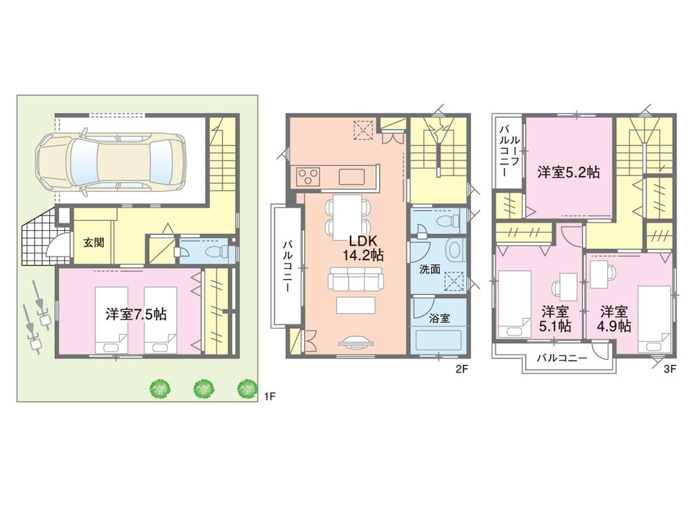 Floor plan. (No.A), Price 34,800,000 yen, 4LDK, Land area 65.75 sq m , Building area 114.02 sq m