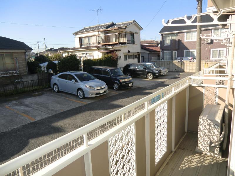 Balcony. Sunny quiet residential area