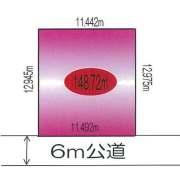 Compartment figure. Land price 13.4 million yen, Sunny land in shaping facing the south 6M public roads of the land area 148.72 sq m former Takashimaya in subdivision. 