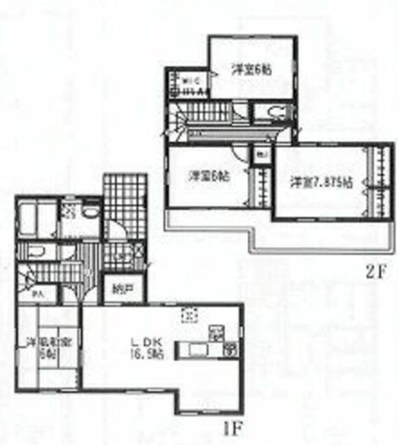 Floor plan. (1 Building), Price 36,800,000 yen, 4LDK+2S, Land area 168.36 sq m , Building area 109.51 sq m