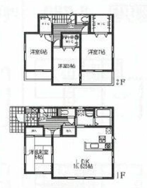Floor plan. (33 Building), Price 27,800,000 yen, 4LDK+3S, Land area 151.99 sq m , Building area 106.19 sq m