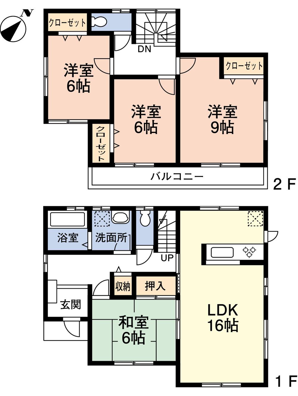 Floor plan. (1 Building), Price 24,300,000 yen, 4LDK, Land area 174.21 sq m , Building area 105.98 sq m