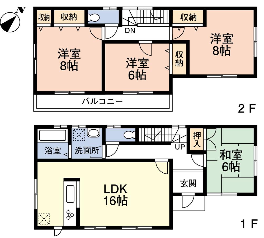 Floor plan. (3 Building), Price 21,800,000 yen, 4LDK, Land area 174.21 sq m , Building area 105.99 sq m