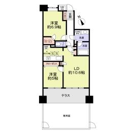 Floor plan. 2LDK, Price 19.5 million yen, Occupied area 60.53 sq m